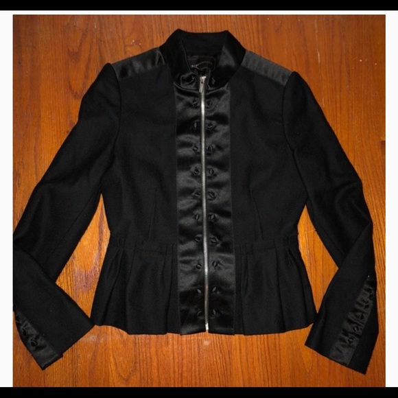BGBGmaxazria black peplum military style jacket Medium - Picture 2 of 16